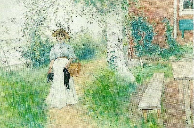 Carl Larsson martina  i tradgarden oil painting image